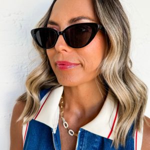 Gemma Cat Eye Sunglasses-Black