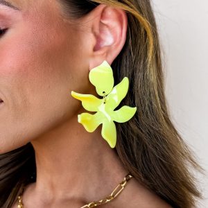 Linny Co. Flora Statement Earrings-Butter Yellow